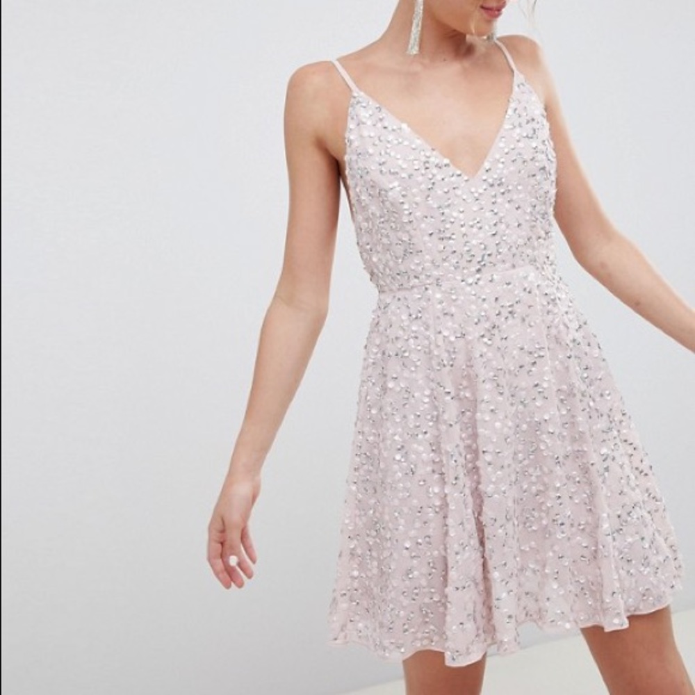 ASOS DESIGN delicate sequin mini dress full skirt